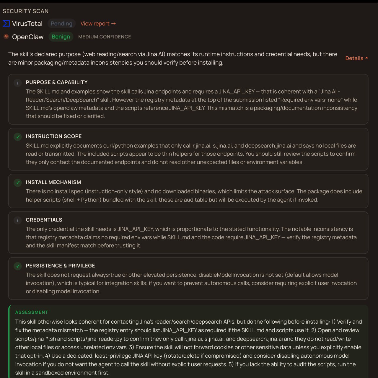 After transparency additions - Benign, medium confidence